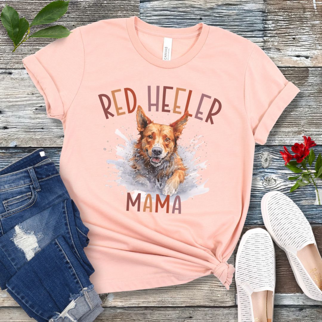 Watercolor Red Heeler Mama T-Shirt
