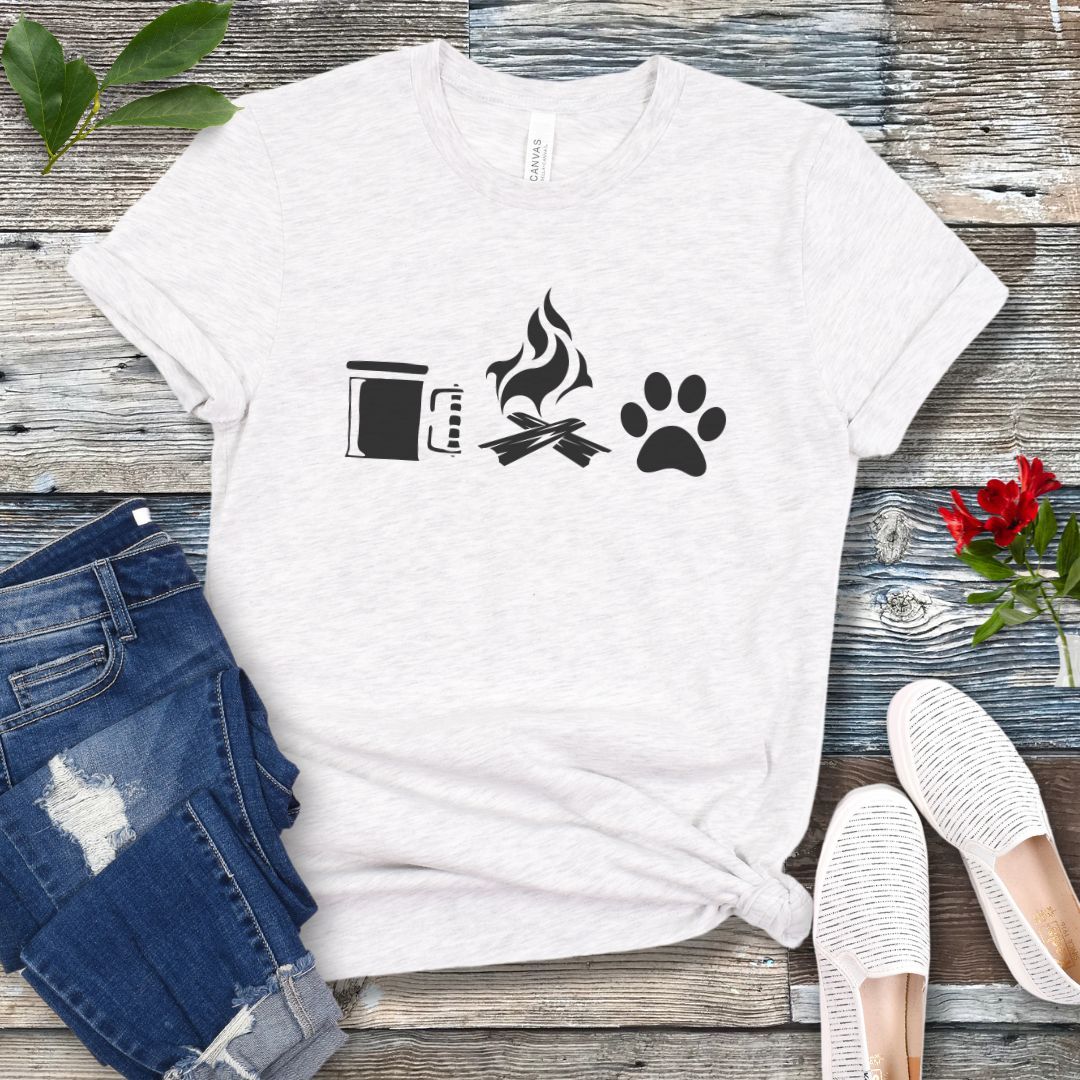 Coffee Camping and Dogs T-Shirt