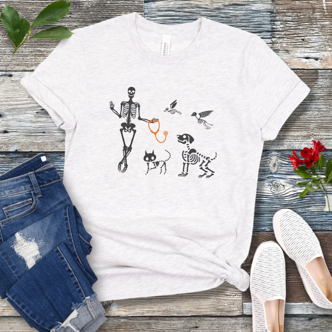 Veterinary Halloween Skeletons T-Shirt