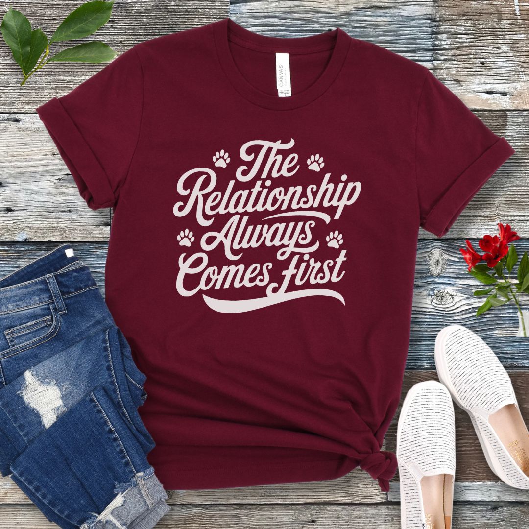 Relationship First Typography T-Shirt