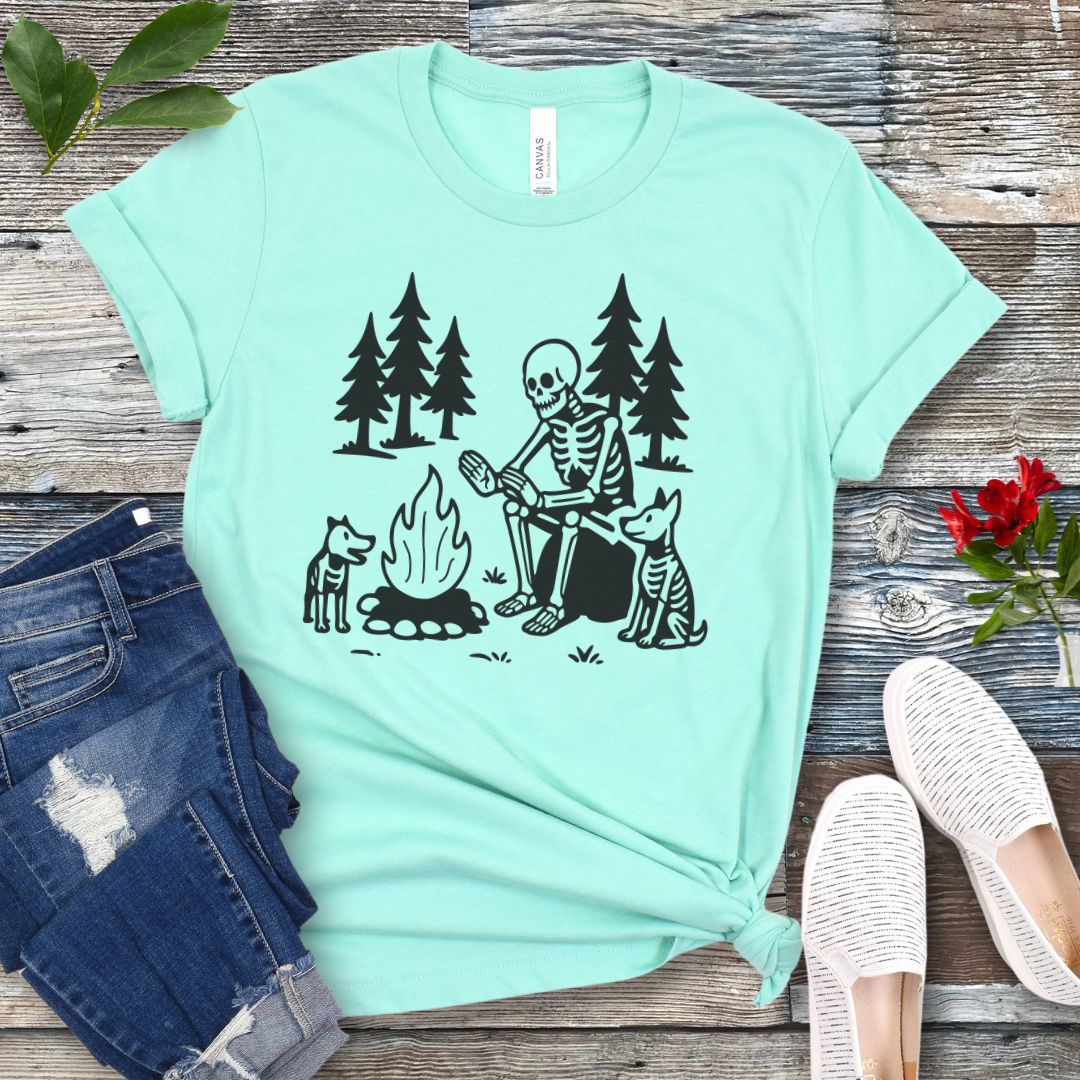 Spooky Camping Dog T-Shirt