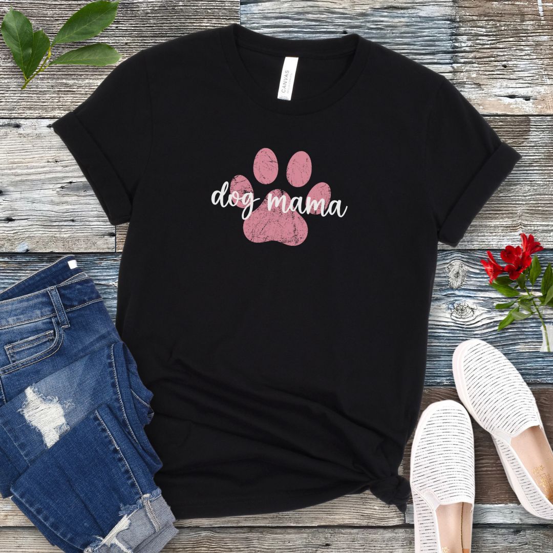 Pink Paw Dog Mama T-Shirt