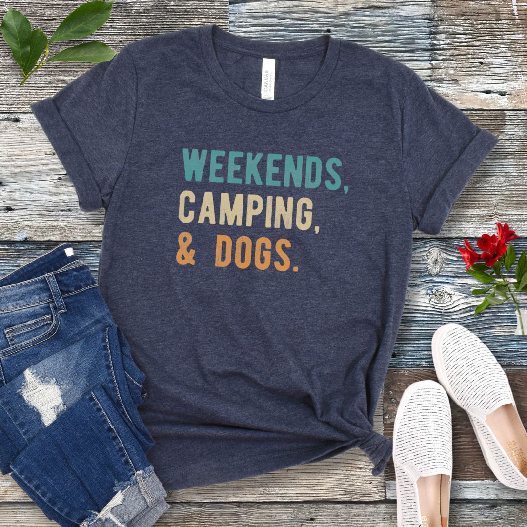 Weekends Camping and Dogs T-Shirt
