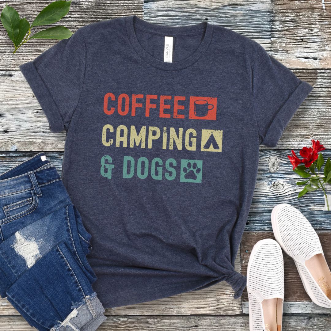Coffee Camping Dogs T-Shirt