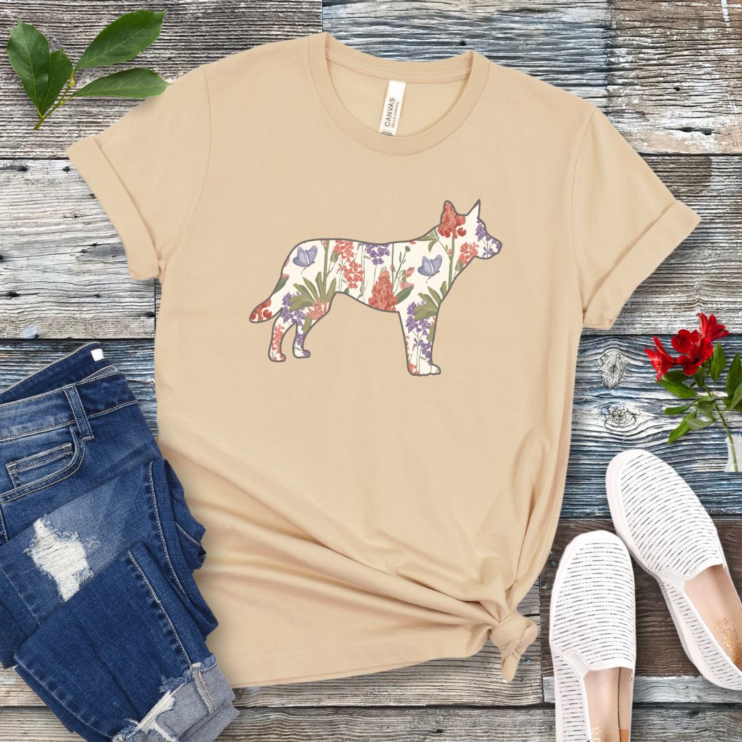 Spring Wildflowers Cattle Dog T-Shirt