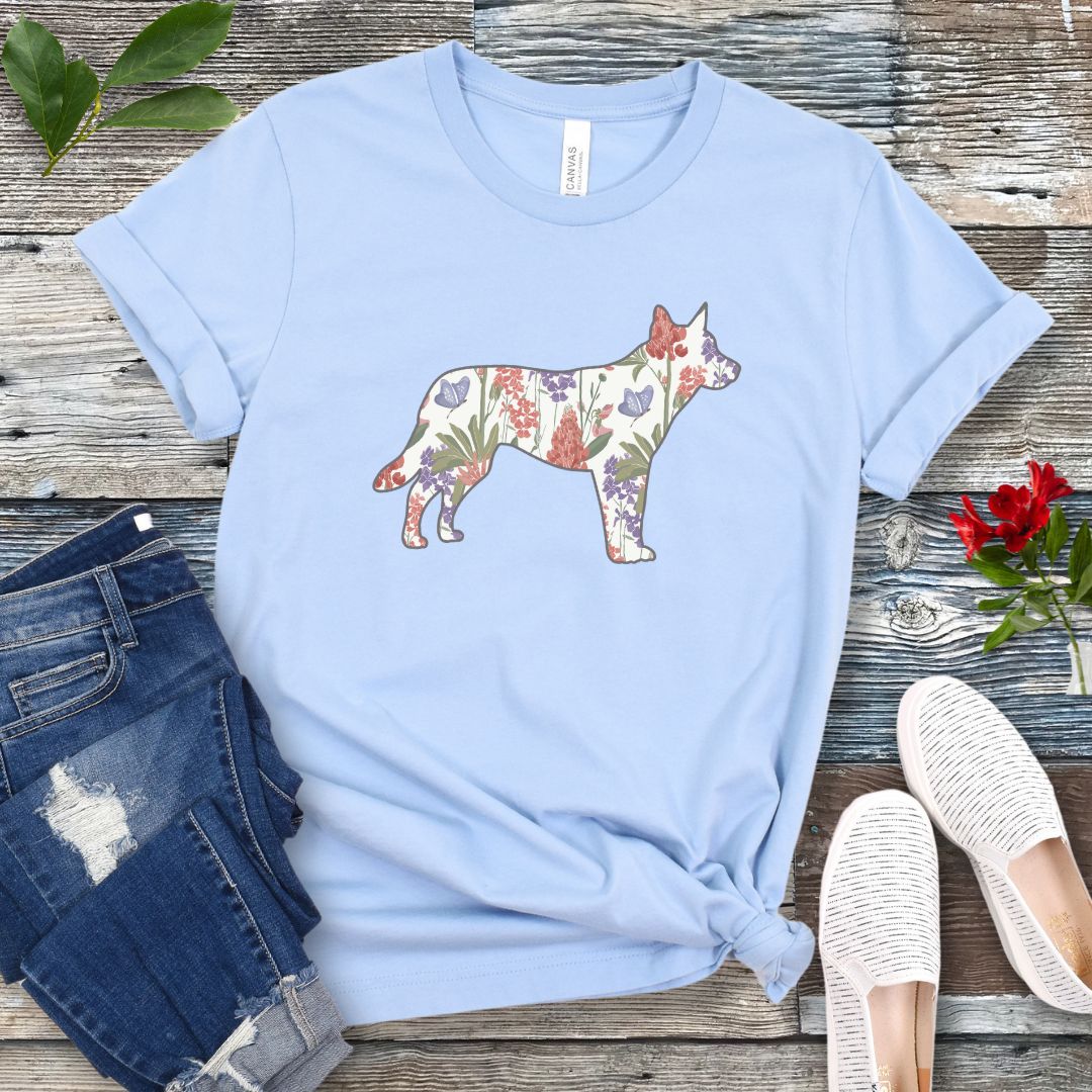 Spring Wildflowers Cattle Dog T-Shirt