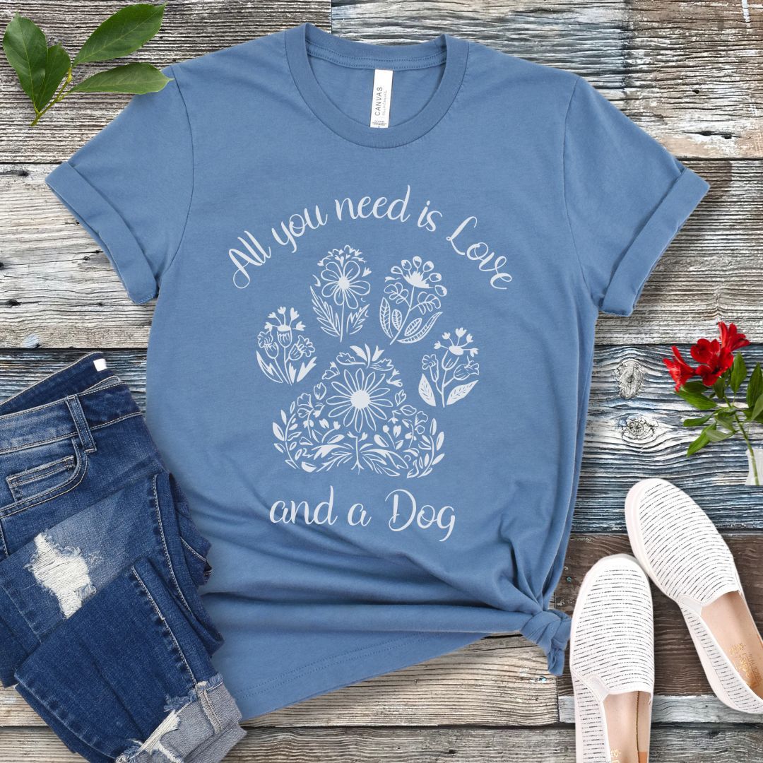 Floral Love & A Dog T-Shirt