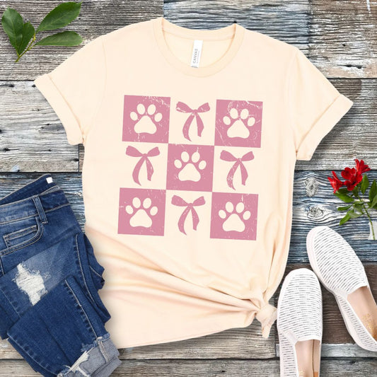 Checkered Coquette Dog T-Shirt
