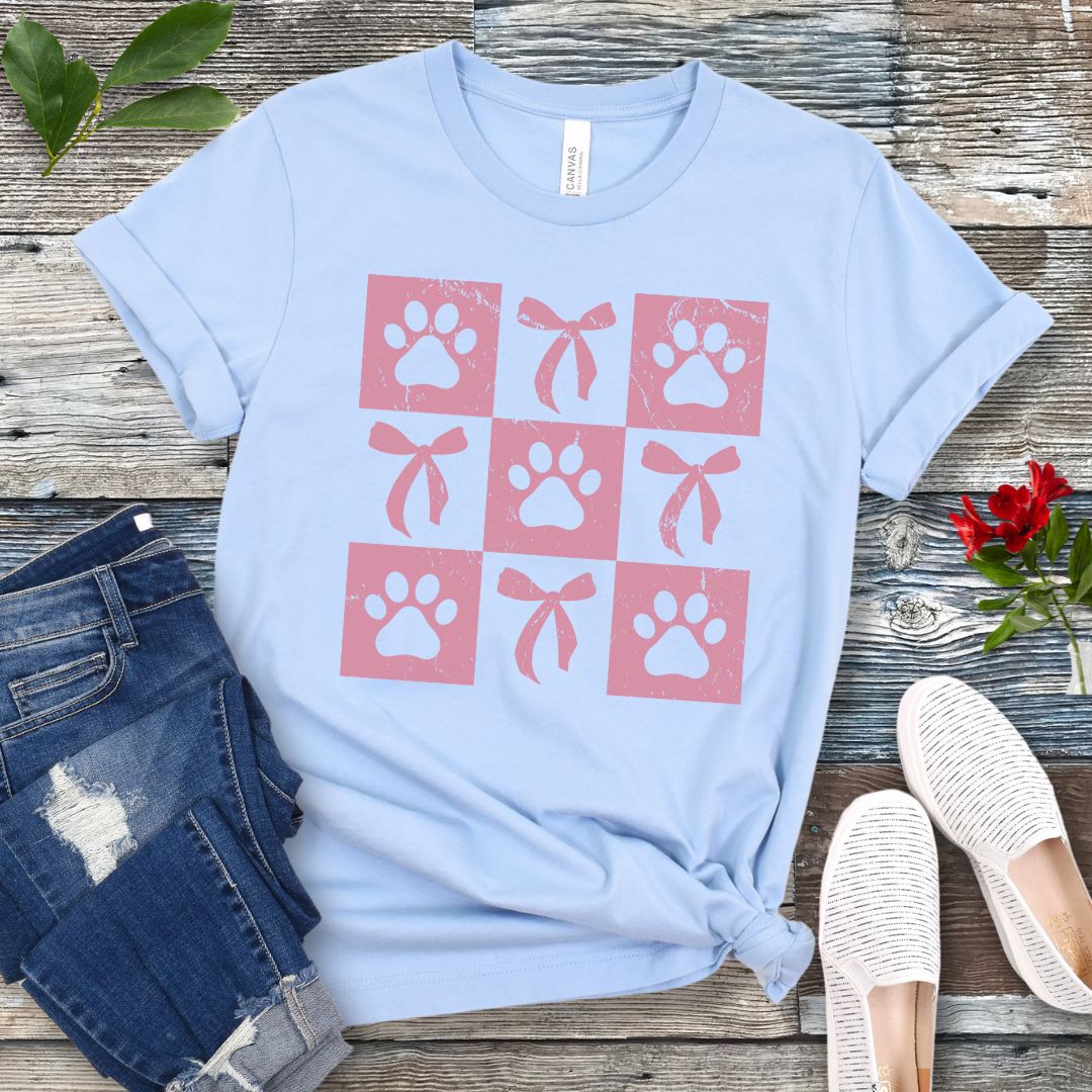 Checkered Coquette Dog T-Shirt