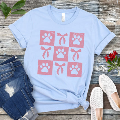 Checkered Coquette Dog T-Shirt