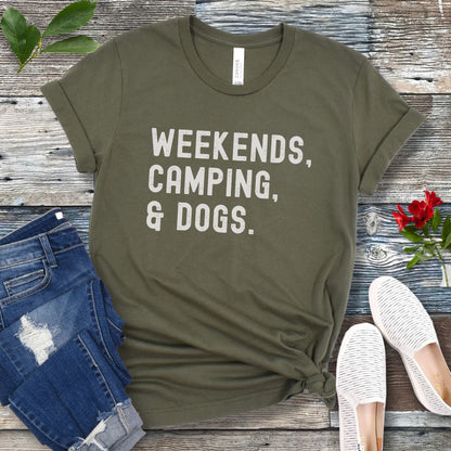Weekends Camping & Dogs T-Shirt
