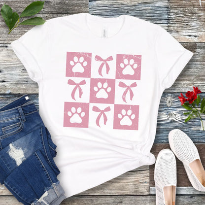 Checkered Coquette Dog T-Shirt