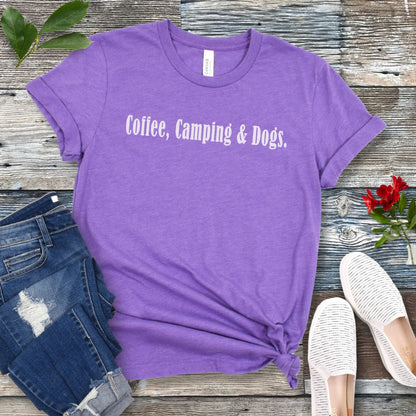 Coffee Camping & Dogs Minimalist T-Shirt