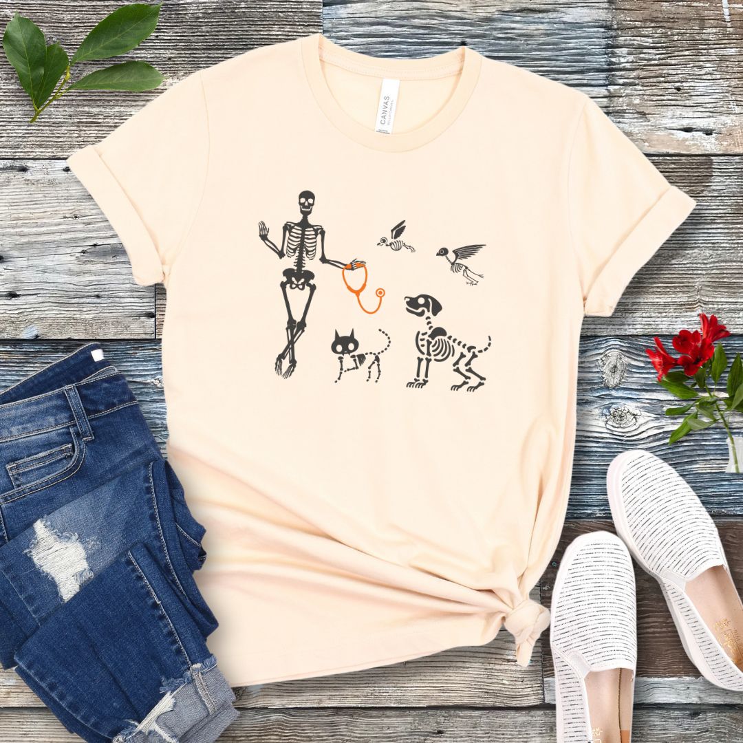 Veterinary Halloween Skeletons T-Shirt