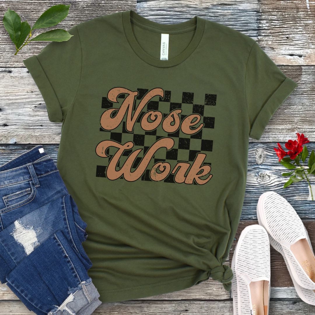 Retro Checkered Nose Work T-Shirt