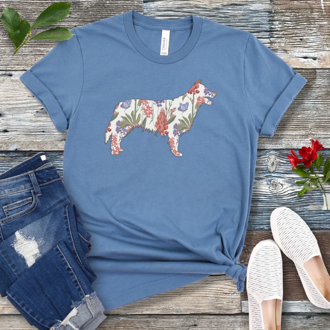 Spring Wildflowers Border Collie T-Shirt