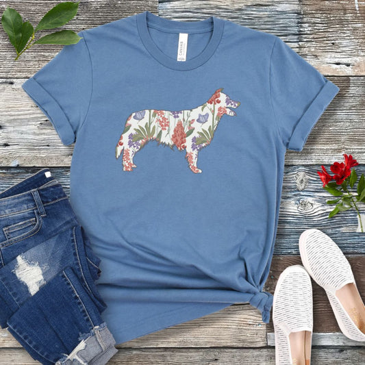 Spring Wildflowers Border Collie T-Shirt