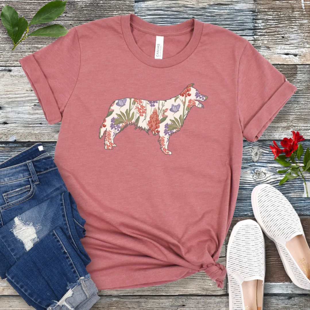 Spring Wildflowers Border Collie T-Shirt