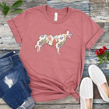 Spring Wildflowers Border Collie T-Shirt