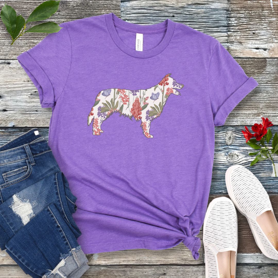 Spring Wildflowers Border Collie T-Shirt