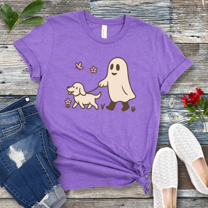 Ghostly Dog Walking T-Shirt