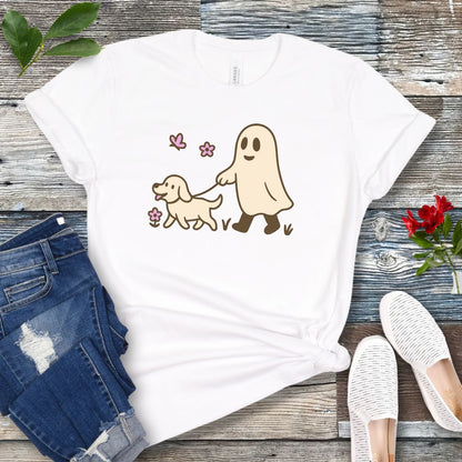 Ghostly Dog Walking T-Shirt