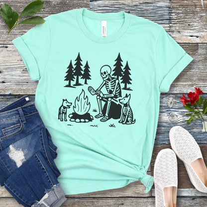 Spooky Camping Dog T-Shirt
