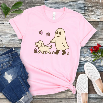 Ghostly Dog Walking T-Shirt