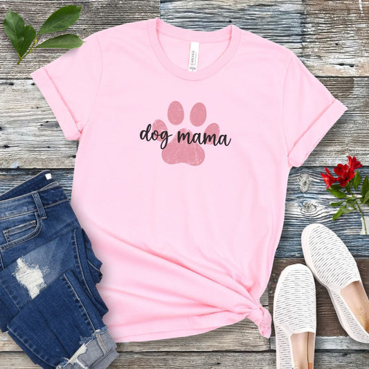 Pink Paw Dog Mama T-Shirt