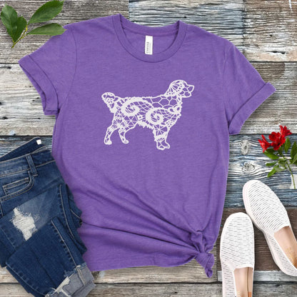 Lace-Look Golden T-Shirt