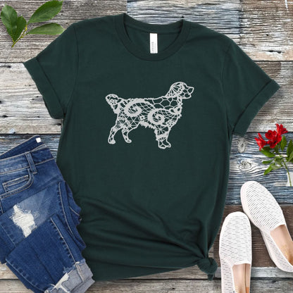 Lace-Look Golden T-Shirt