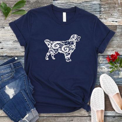 Lace-Look Golden T-Shirt