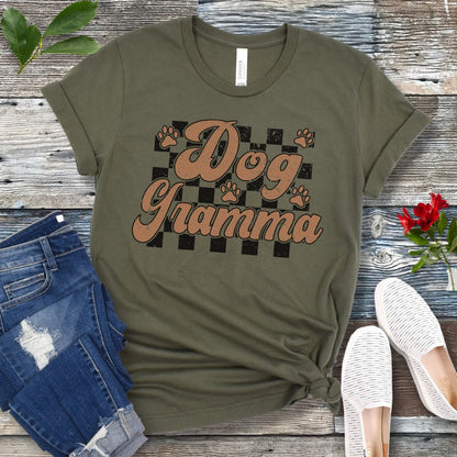 Checkered Dog Gramma T-Shirt