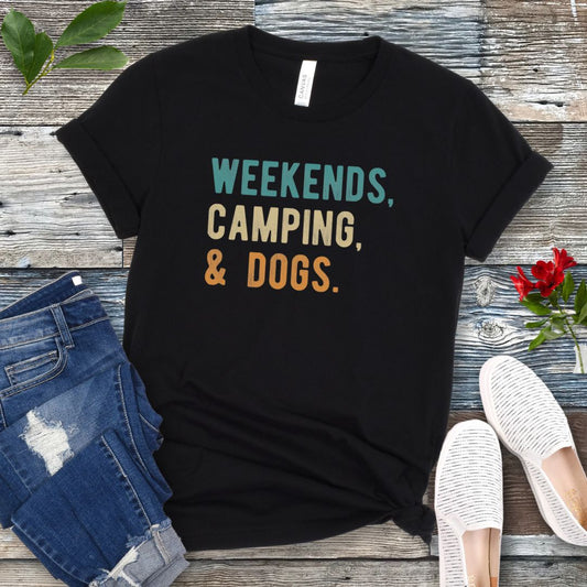Weekends Camping and Dogs T-Shirt