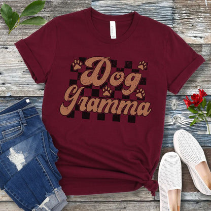 Checkered Dog Gramma T-Shirt