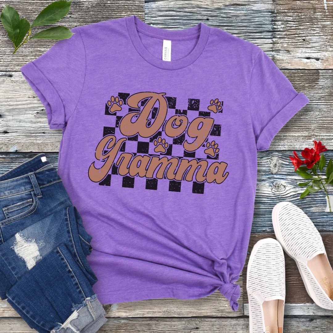Checkered Dog Gramma T-Shirt