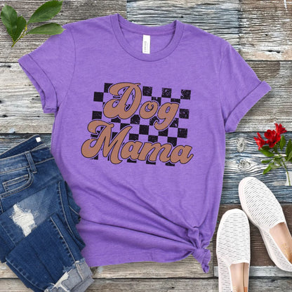 Checkered Dog Mama T-Shirt