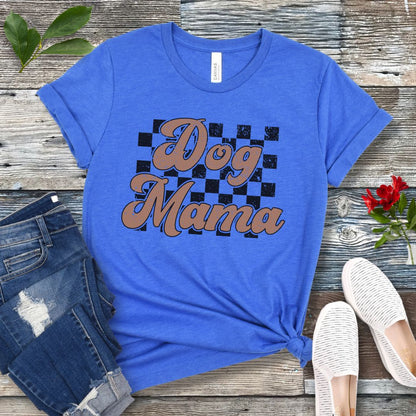 Checkered Dog Mama T-Shirt