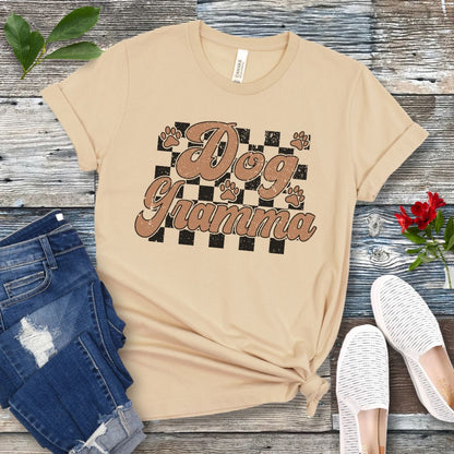 Checkered Dog Gramma T-Shirt
