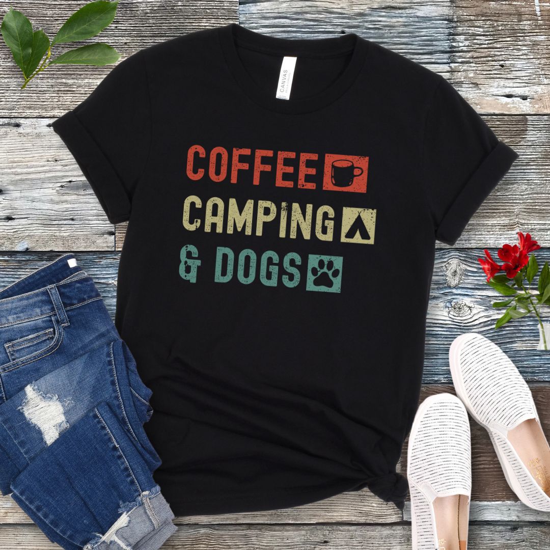 Coffee Camping Dogs T-Shirt