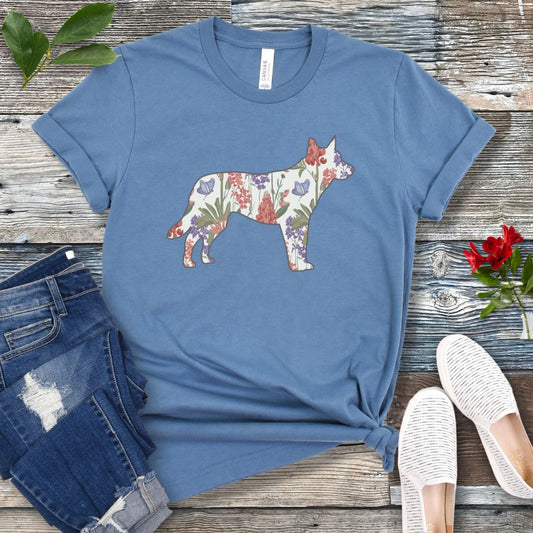 Spring Wildflowers Cattle Dog T-Shirt