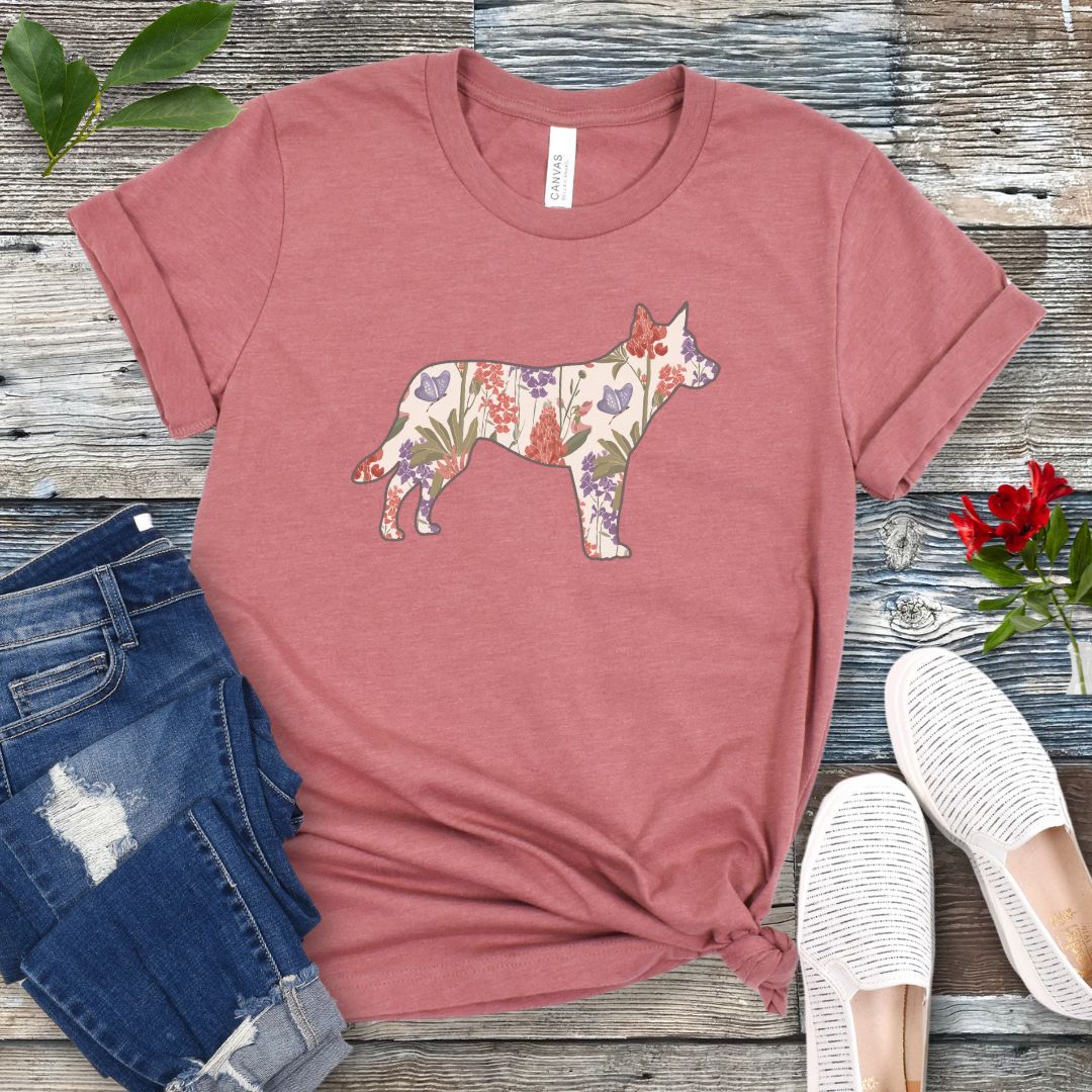 Spring Wildflowers Cattle Dog T-Shirt