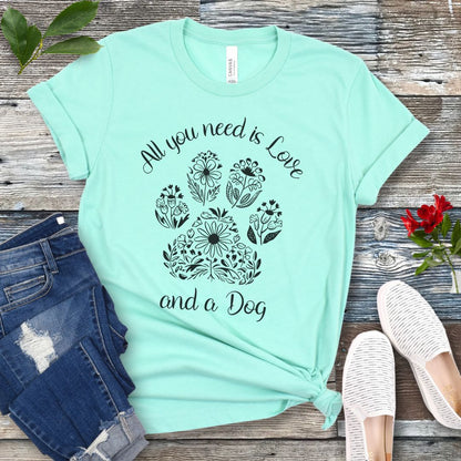 Floral Love & A Dog T-Shirt