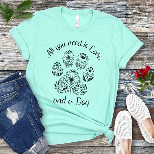 Floral Love & A Dog T-Shirt
