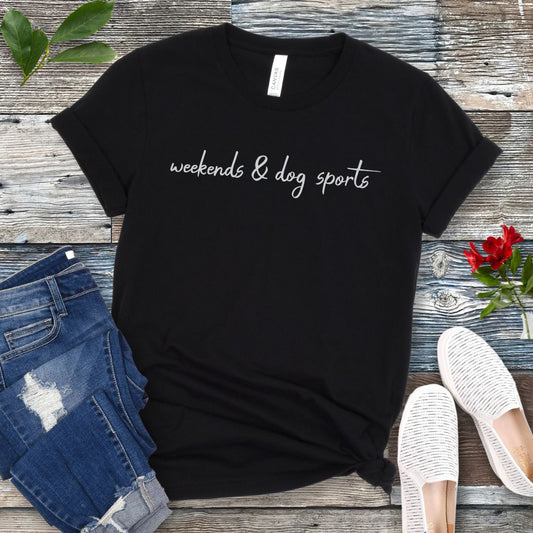 Weekends & Dog Sports Minimalist T-Shirt