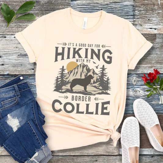 Border Collie Vintage Hiking T-Shirt