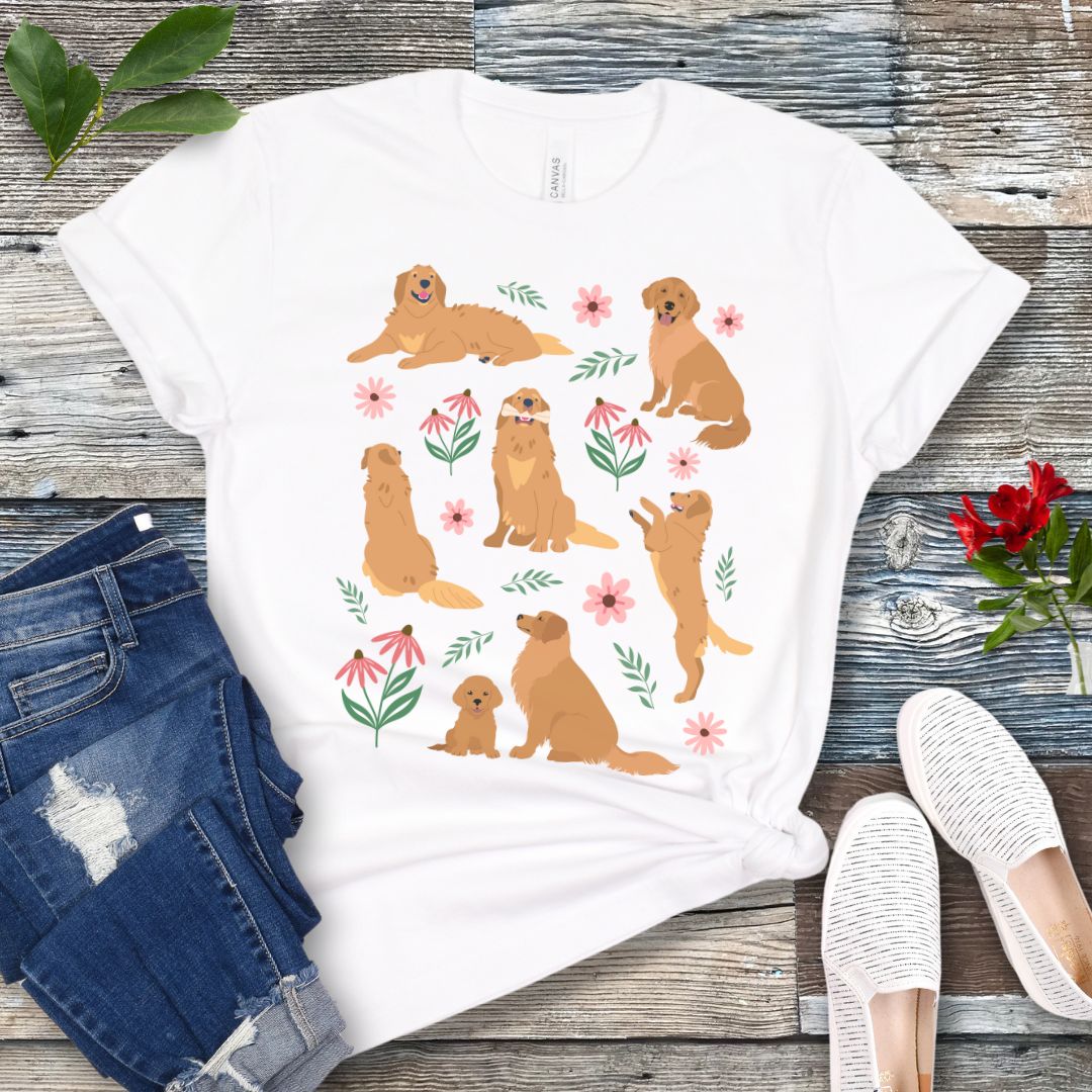Cottagecore Floral Golden T-Shirt