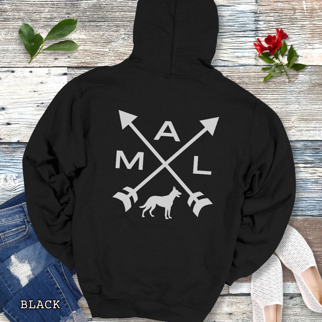 Crossed Arrows Malinois Hoodie (Back Print)