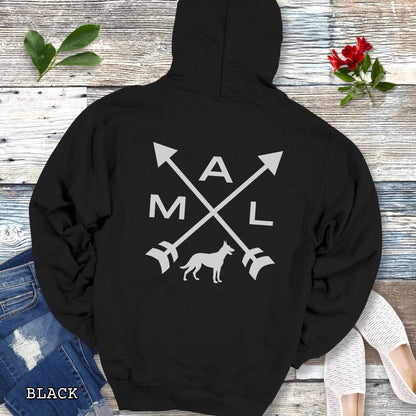 Crossed Arrows Malinois Hoodie (Back Print)