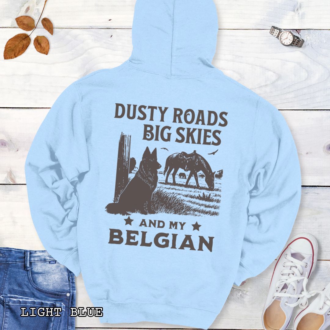 Dusty Roads Belgian Hoodie (Back Print)